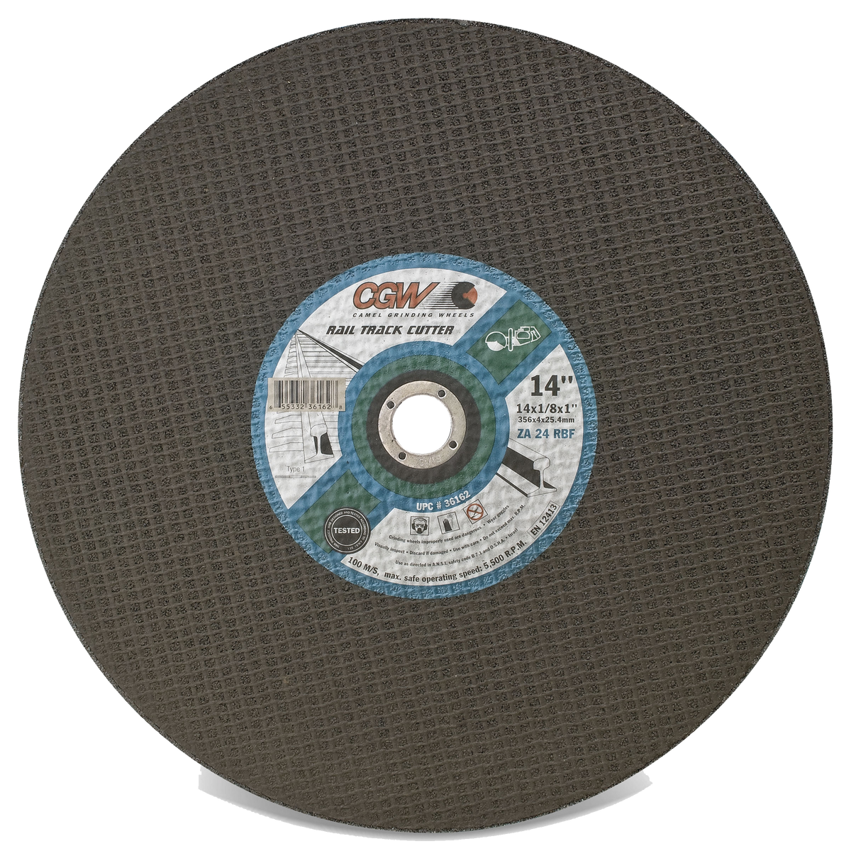 CGW rail track cut-off wheel - representative 14 inch series image