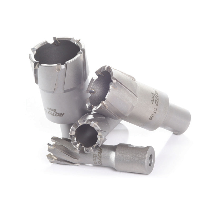 Triple-edge carbide annular cutter drilling thick structural steel