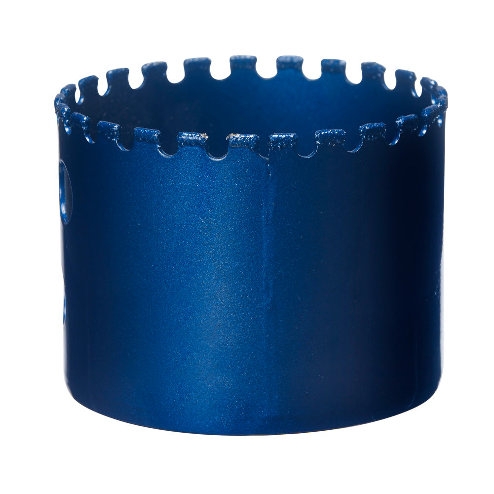 Diamond grit hole cutter drilling granite and hard tile with ejection slots