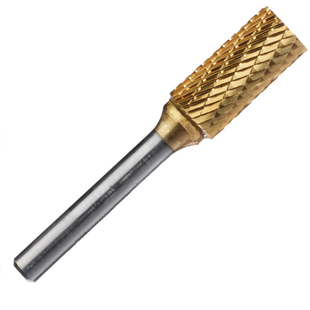 Cylinder End Cut TiN Coated Double Cut Carbide Burs
