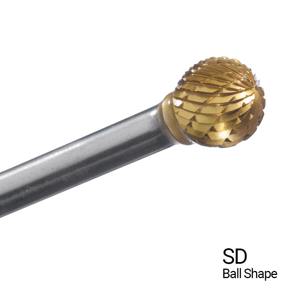 Champion SD5-IPAC 1/2" x 7/16" Ball TiN-Coated Double-Cut Carbide Bur — profile image