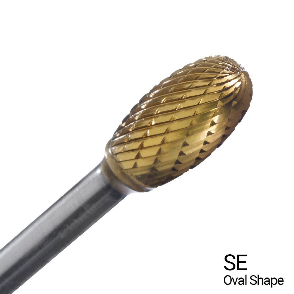 Champion SE5-IPAC 1/2" x 7/8" Oval TiN-Coated Double-Cut Carbide Bur — profile image