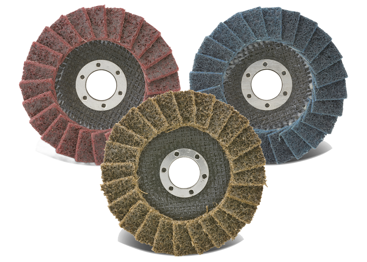 CGW Surface Conditioning Flap Discs — representative series image showing coarse, medium and very fine grades