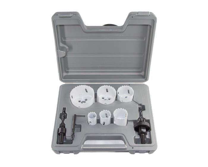 Drill America DMS04-9108 electrician’s hole saw kit with bi-metal hole saws and arbor