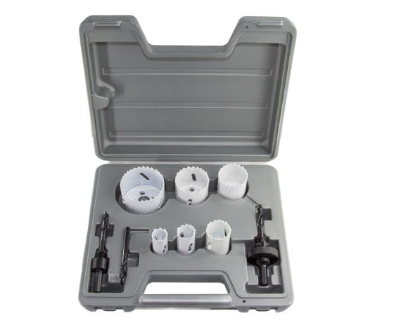 Drill America DMS04-9308 plumber’s hole saw kit with bi-metal hole saws and arbor