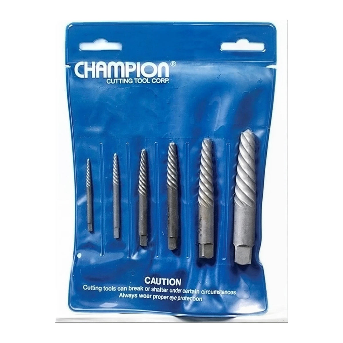 Champion X1-1-6 Spiral Flute Screw Extractor Set – 6-Piece #1 to #6 — Champion spiral flute extractors