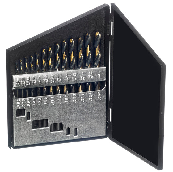 Champion 115-XGO BlackGold Drill Set – 15-Piece 1/16"–1/2" x 32nds — BlackGold HSS drills in metal storage case