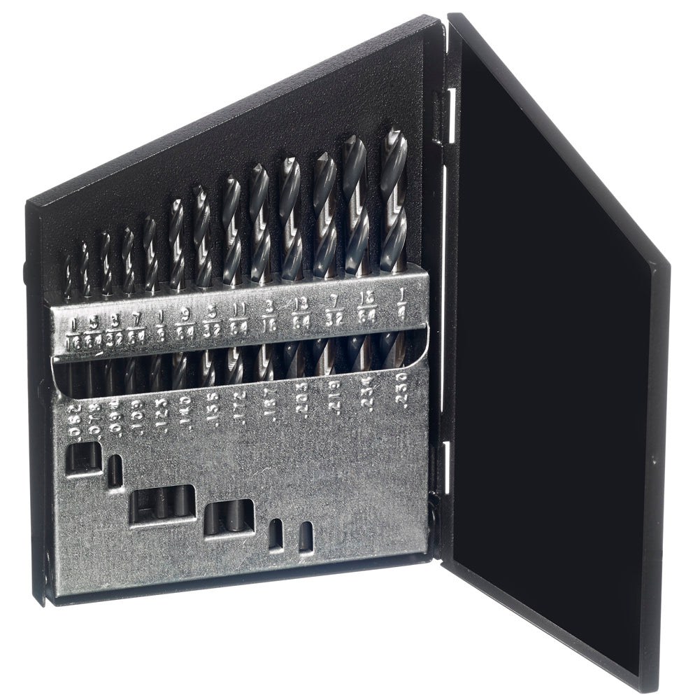 Champion 113-XL28 Brute XL28 Mechanics Drill Set – 1/16"–1/4" x 64ths — NoMo-treated HSS mechanics drills in metal case