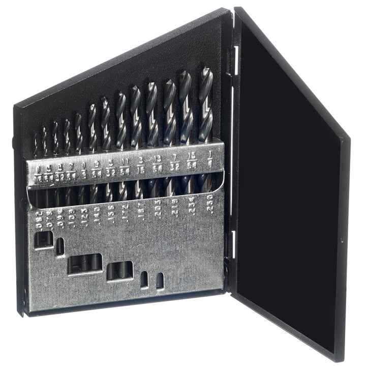 Champion 113-XL28 Brute XL28 Mechanics Drill Set – 1/16"–1/4" x 64ths — NoMo-treated HSS mechanics drills in metal case
