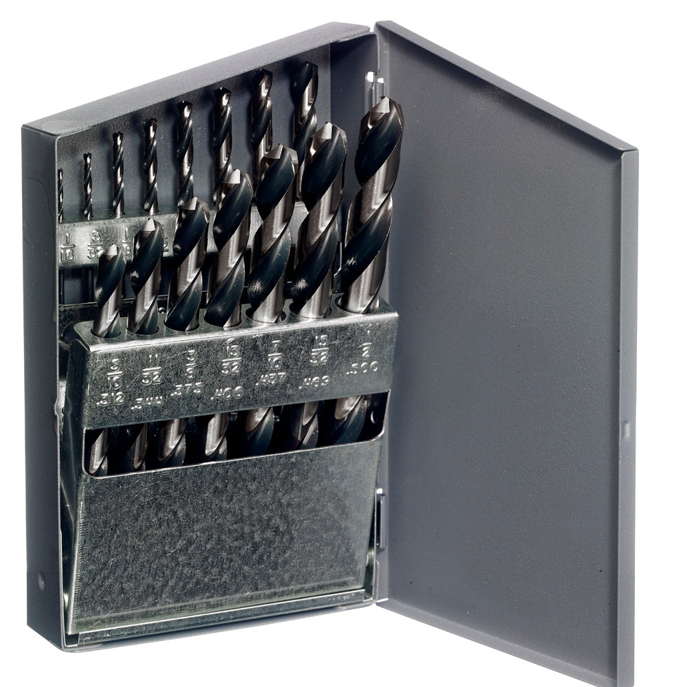 Champion 115-XL28 Brute XL28 Mechanics Drill Set – 1/16"–1/2" x 32nds — NoMo-treated HSS mechanics drills in metal case