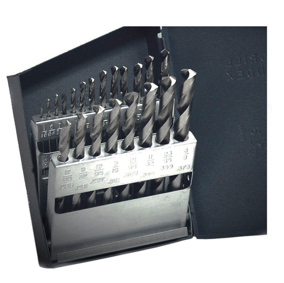 Champion 120C 705 Black HSS Micro Drill Set – 20-Piece #61–#80 wire sizes — 705 Black HSS drills in metal case