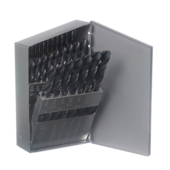 Champion 129C 705 Black HSS Drill Set – 29-Piece 1/16"–1/2" x 64ths — 705 Black HSS drills in metal case