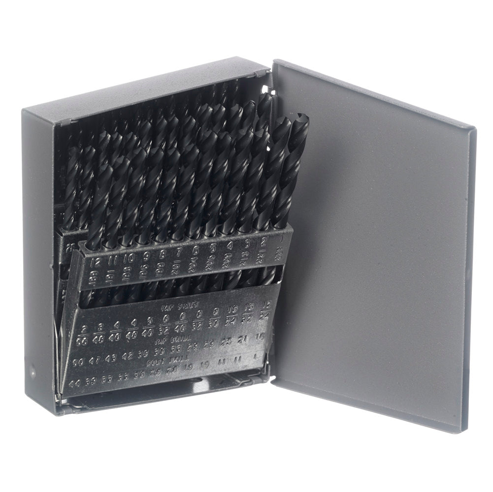 Champion 160C 705 Black HSS Drill Set – 60-Piece #1–#60 wire sizes — 705 Black HSS drills in metal case