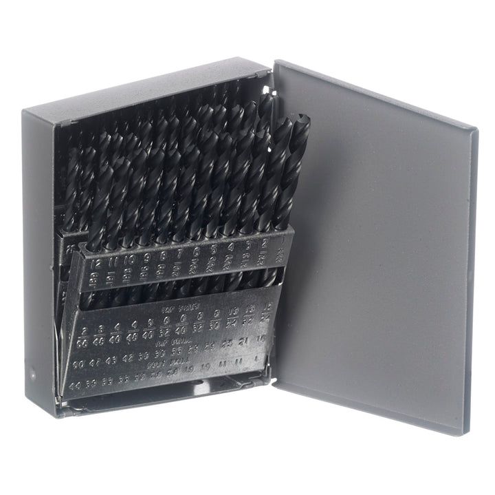 Champion 160C 705 Black HSS Drill Set – 60-Piece #1–#60 wire sizes — 705 Black HSS drills in metal case