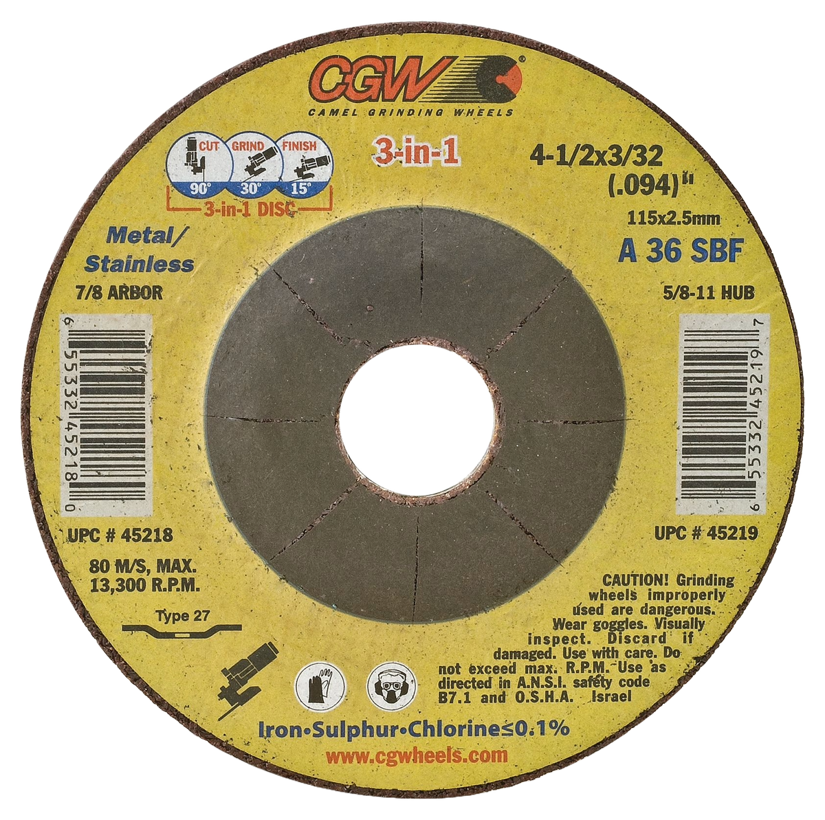 CGW 3-in-1 cutting, grinding and finishing wheel - representative series image