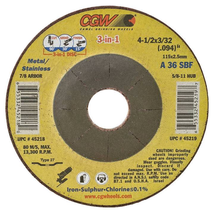 CGW 3-in-1 cutting, grinding and finishing wheel - representative series image