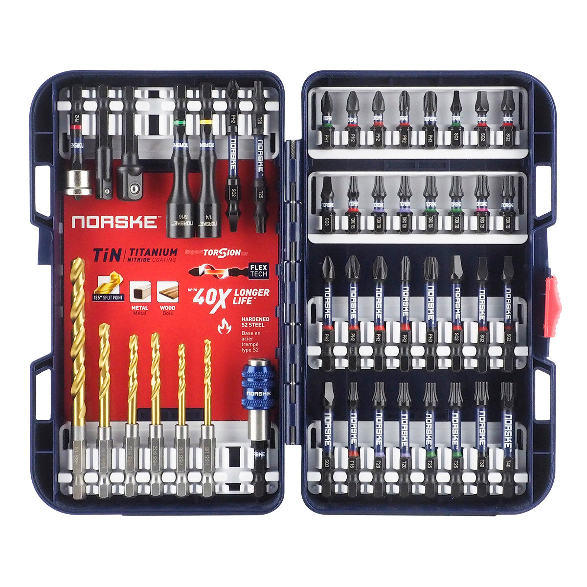 Norske NIBPI712 46-piece impact torsion bit set
