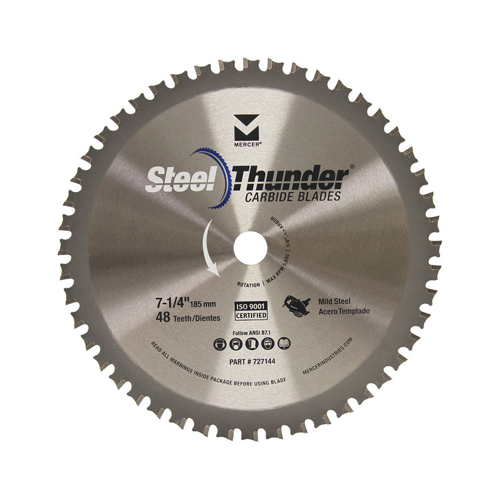 Mercer Abrasives 727144 7-1/4 in 48-Tooth TCG Carbide Circular Saw Blade - Mild Steel
