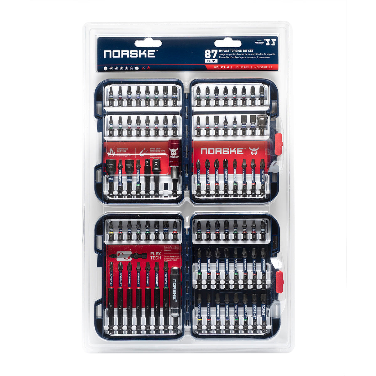 Norske NIBPI716 87-piece impact torsion bit set