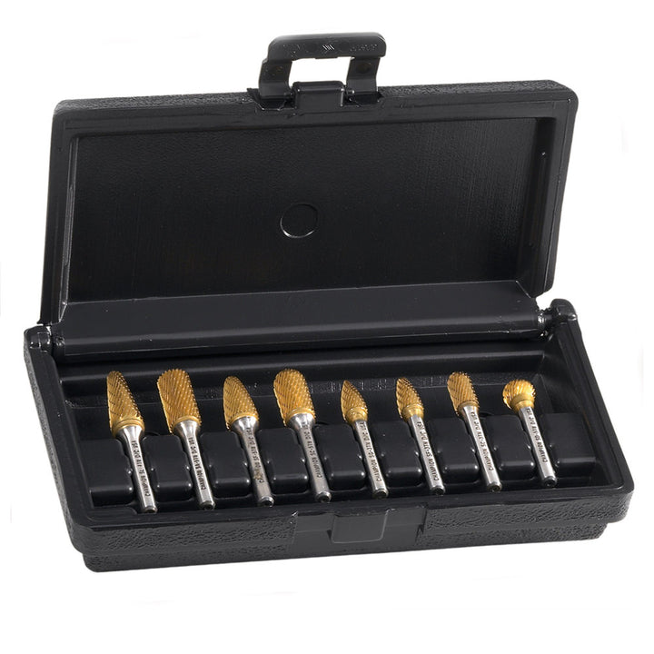 Champion BK8P-RE 8-Piece Extended-Reach Carbide Bur Set — Champion BK8P-RE high performance radius-end carbide bur kit for weld blending
