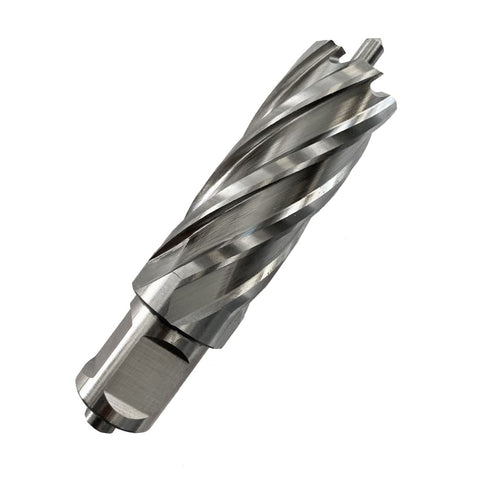 Champion CS200 HSS annular cutter 2-inch depth cutting large diameter hole in steel plate