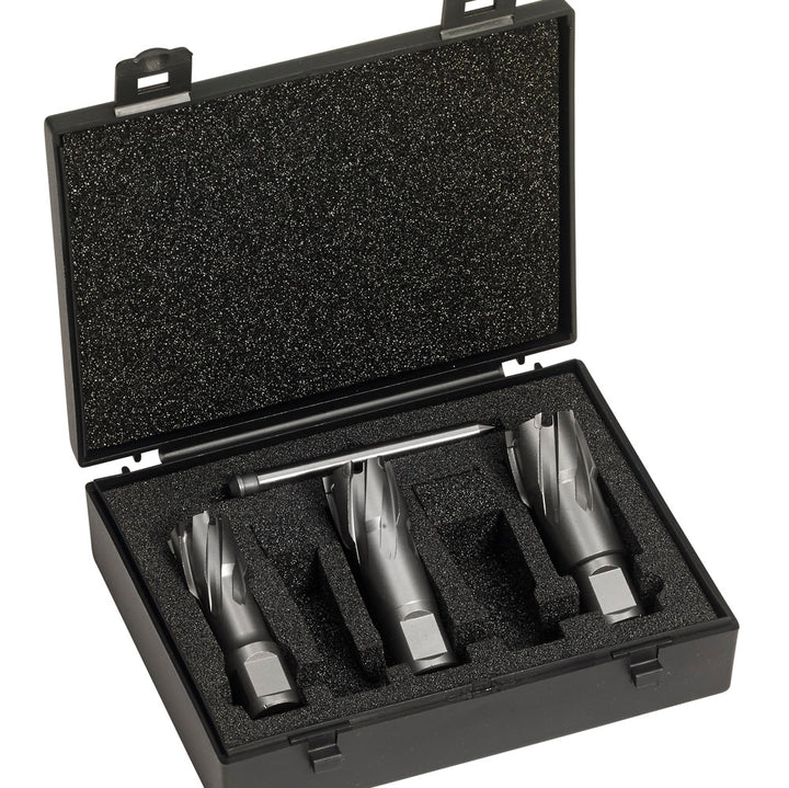 Champion CT150-SET 3-Piece 1-3/8" Carbide-Tipped Annular Cutter Set — Champion CT150-SET carbide-tipped annular cutter set with 1-3/8 inch depth of cut and pilot pin