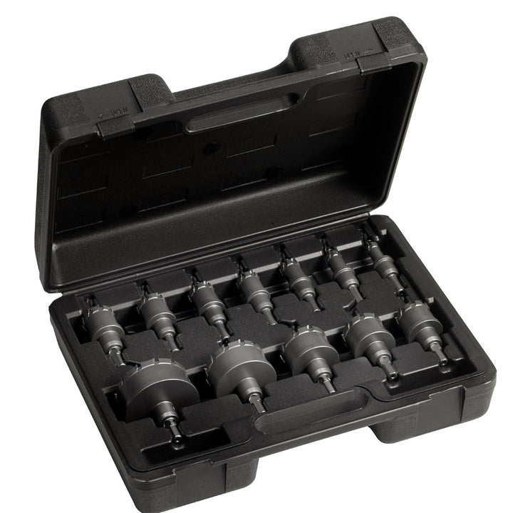 Champion CT7P-MECHANICAL-1 12-Piece Mechanical Carbide Hole Cutter Set — Champion CT7P-MECHANICAL-1 carbide-tipped hole cutter set for metal fabrication