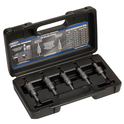 Champion CT7P-SET-5 carbide-tipped bolt clearance hole cutter set for metal drilling