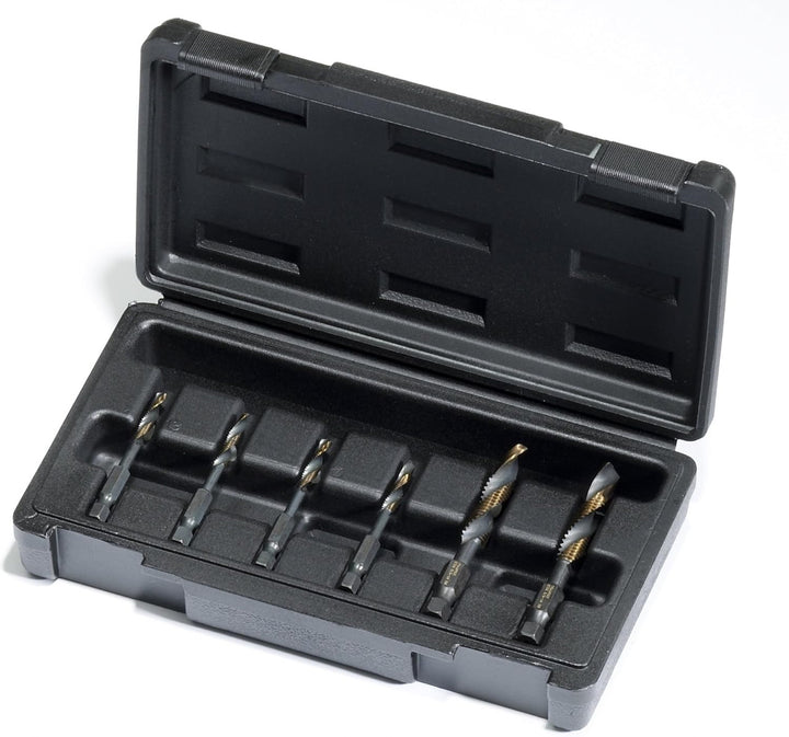 Champion DT22HEX-SET-MET6 6-Piece Metric Drill-Tap Set — Champion DT22HEX-SET-MET6 metric drill-tap combo set with hex shank