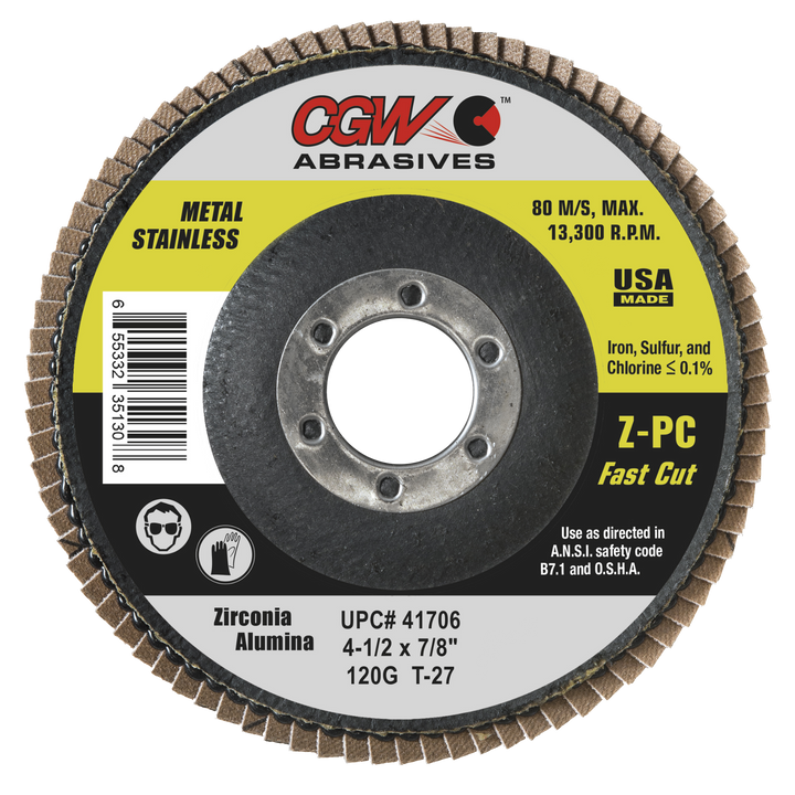 CGW Fast Cut Z-PC zirconia flap disc — representative series image