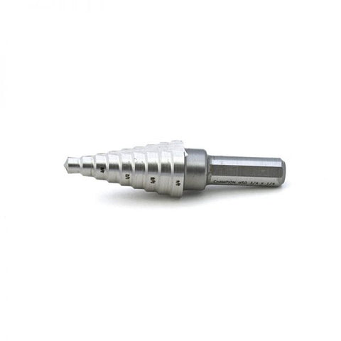 Champion MSD straight shank step drill with titanium coating for sheet metal drilling