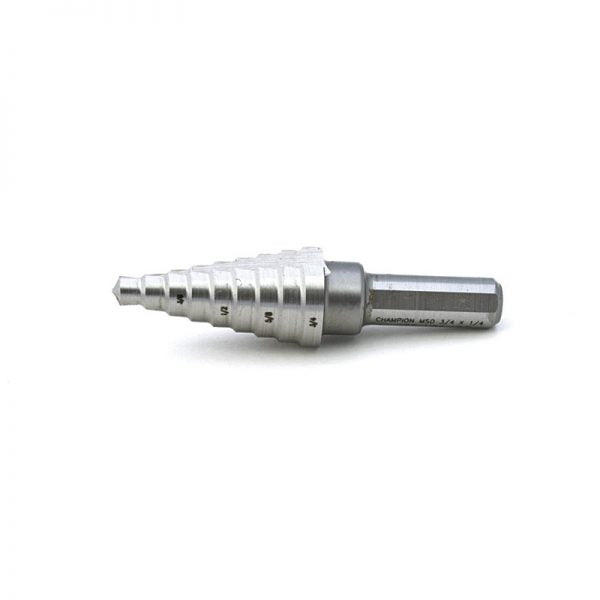 Champion MSD straight shank step drill with titanium coating for sheet metal drilling