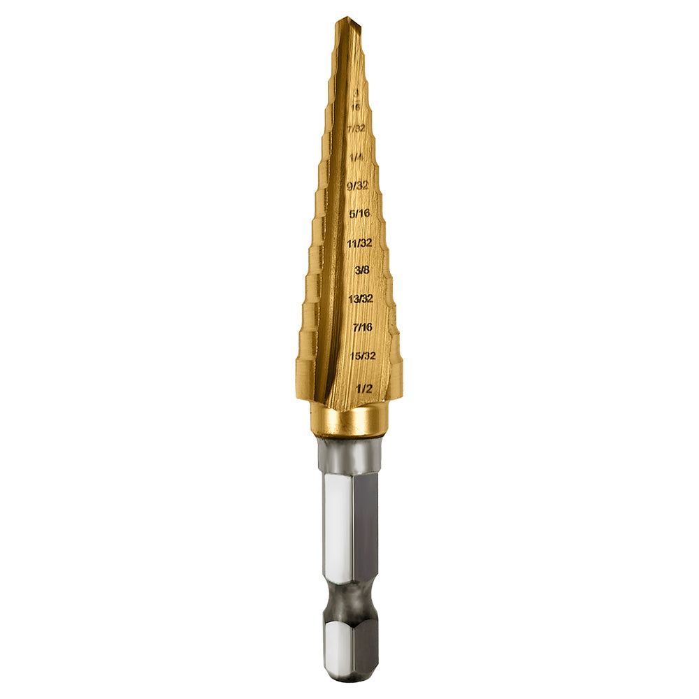 Champion MSD-HEX impact-ready step drill bit for electrical panels and enclosures