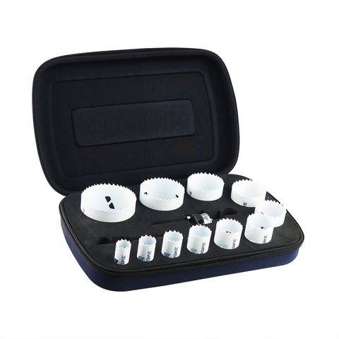 Norske Tools 13-piece bi-metal hole saw kit with M3 cobalt cutting teeth