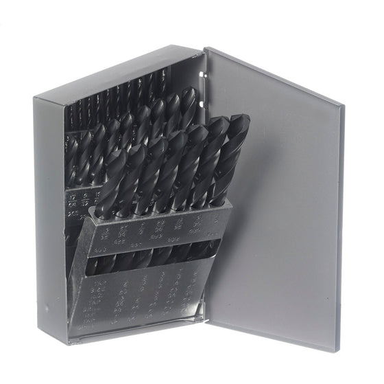 Champion P29C-3/8 US5 3/8" Reduced Shank Drill Set – 29-Piece 1/16"–1/2" x 64ths — Champion US5 & 738 HSS drills in metal case