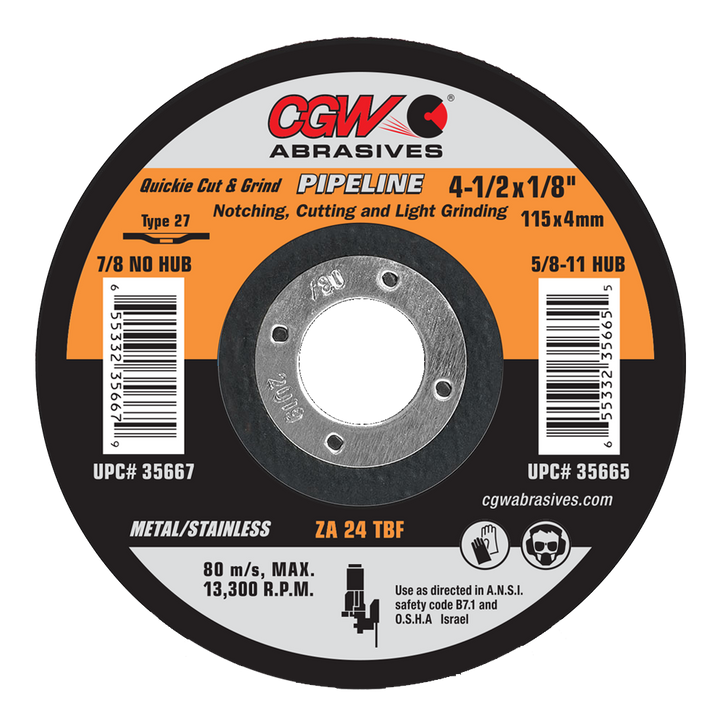 CGW Pipeline grinding wheel - representative series image