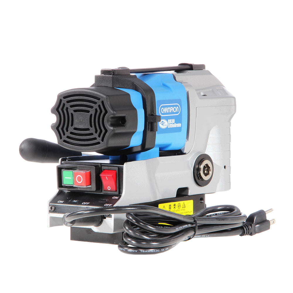 Side view of RB30 LittleBrute 1100W motor and quick-change arbor system