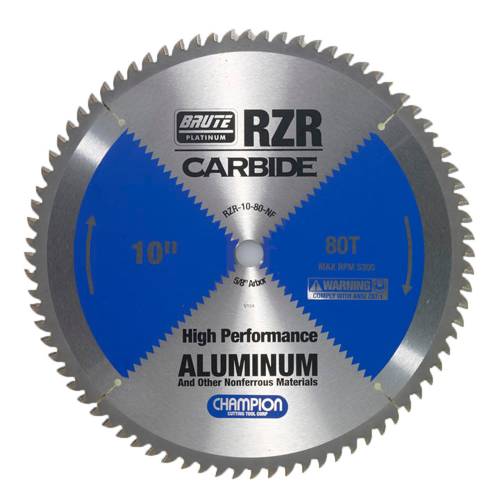 Champion RZR-10-80-NF 10 in 80-Tooth Carbide Circular Saw Blade - Aluminum