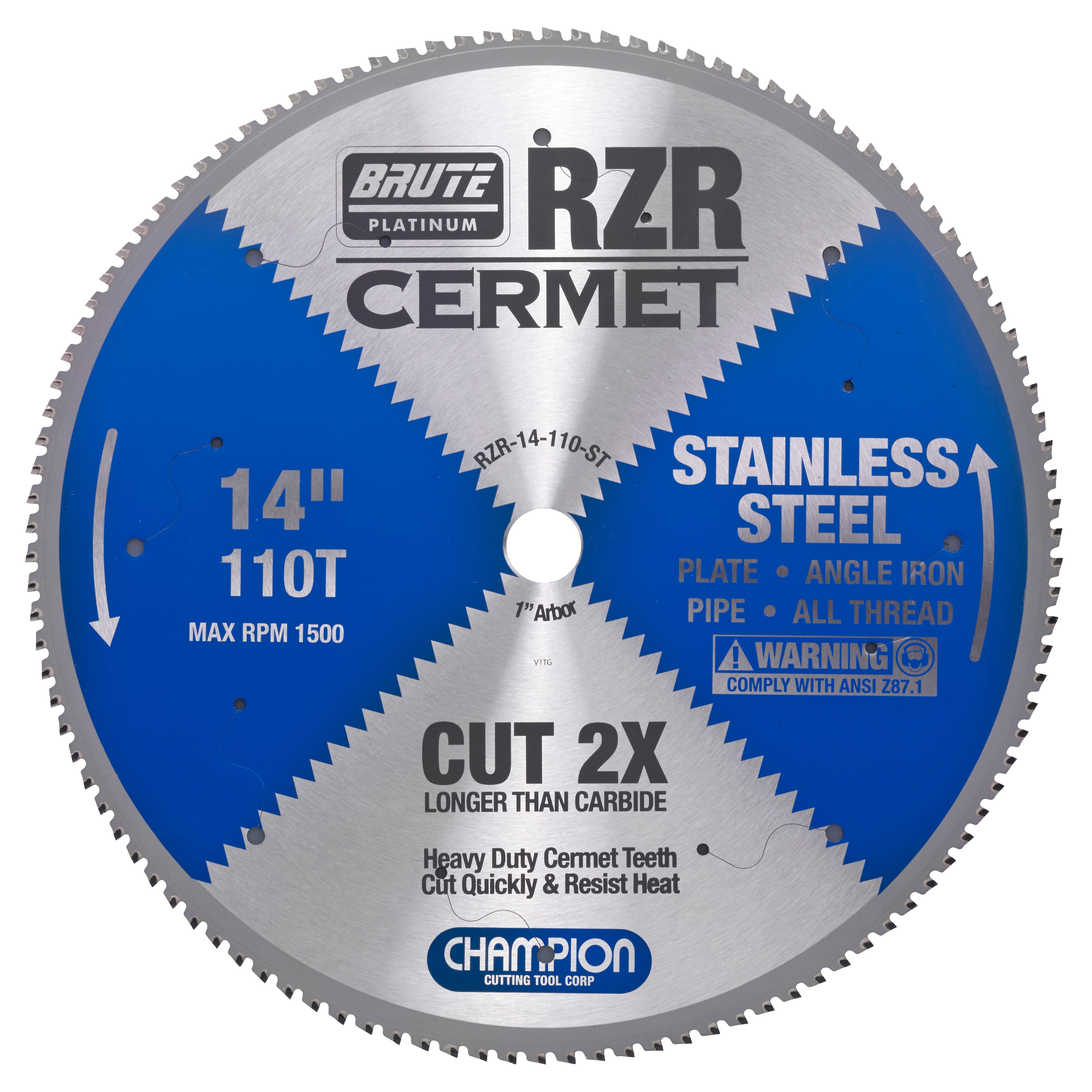 Champion RZR-14-110-ST 14 in 110-Tooth Cermet Circular Saw Blade - Stainless Steel