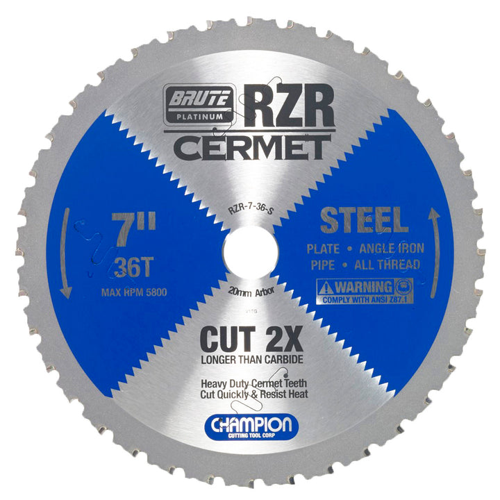 Champion RZR-7-36-S 7 in 36-Tooth Cermet Circular Saw Blade - Steel