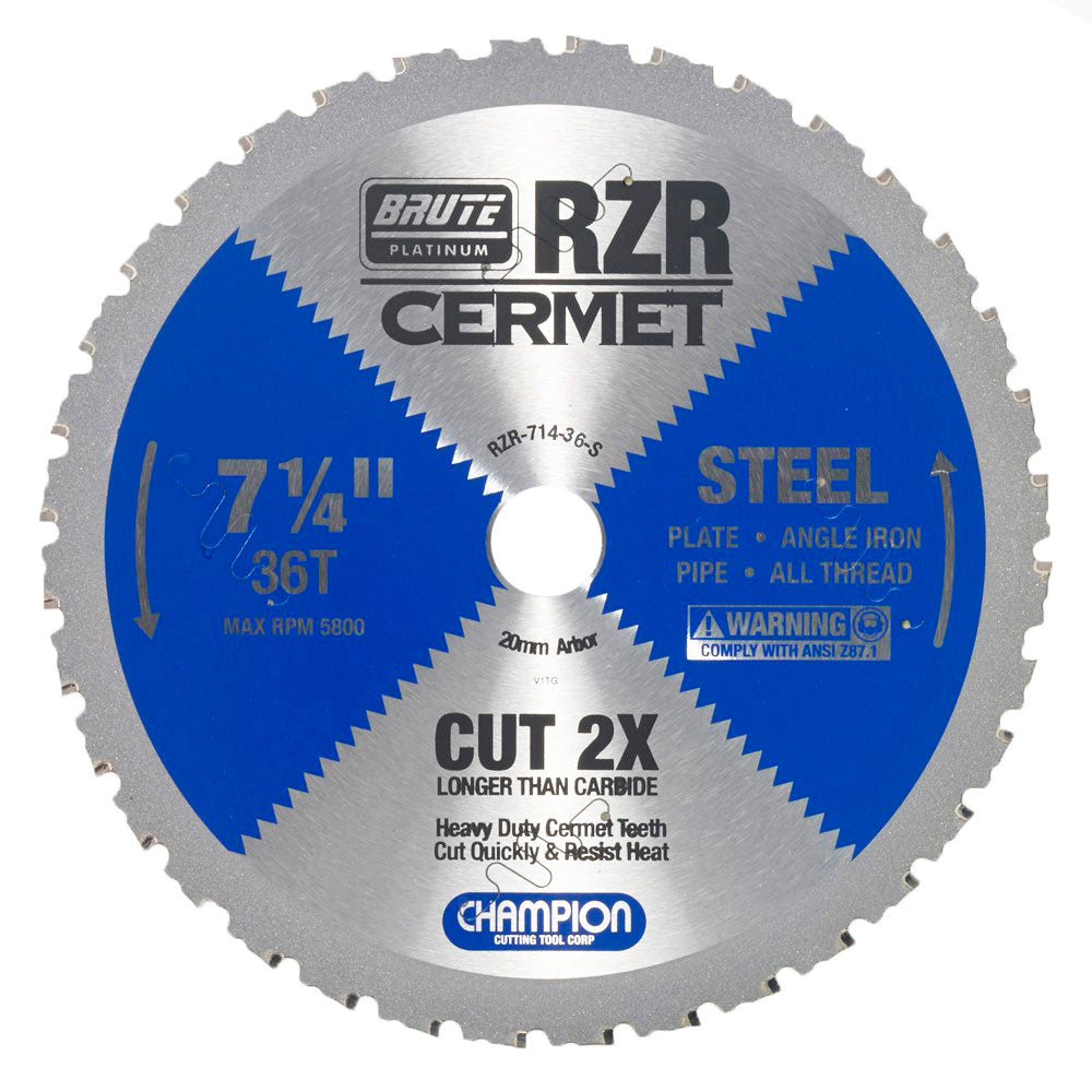 Champion RZR-8-40-S 8 in 40-Tooth Cermet Circular Saw Blade - Steel