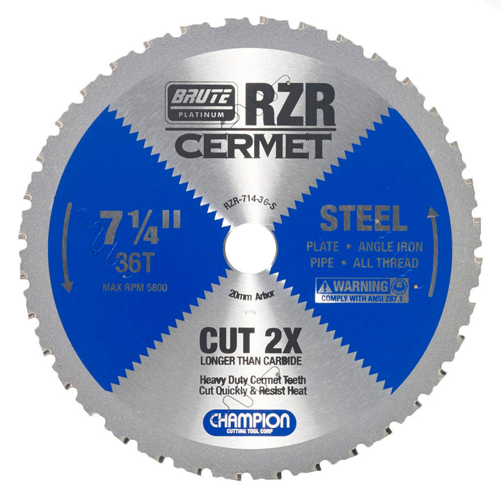 Champion RZR-8-40-S 8 in 40-Tooth Cermet Circular Saw Blade - Steel