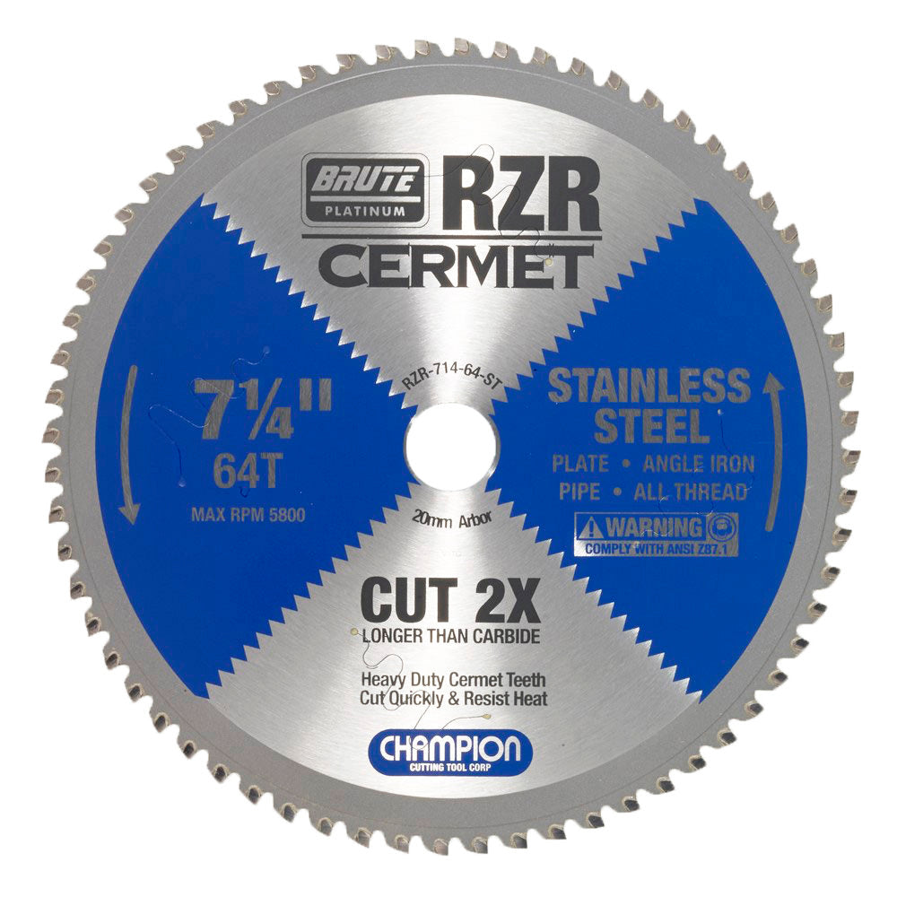 Champion RZR-8-70-ST 8 in 70-Tooth Cermet Circular Saw Blade - Stainless Steel