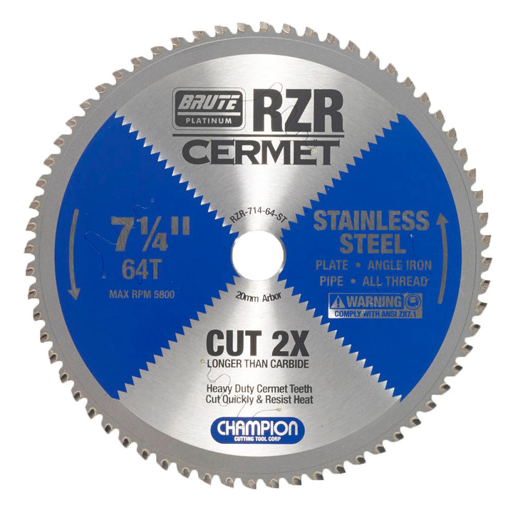 Champion RZR-8-70-ST 8 in 70-Tooth Cermet Circular Saw Blade - Stainless Steel