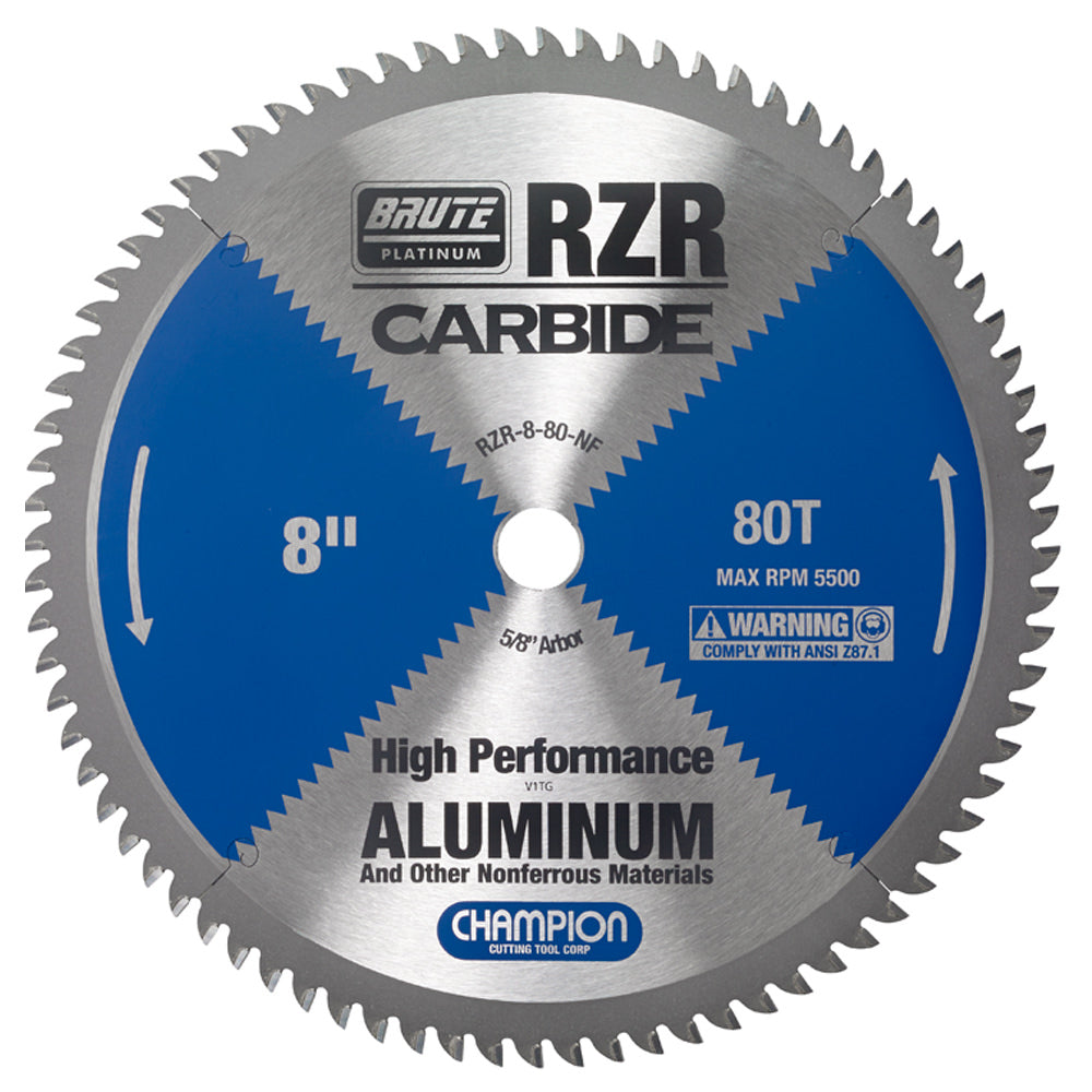 Champion RZR-8-80-NF 8 in 80-Tooth Carbide Circular Saw Blade - Aluminum