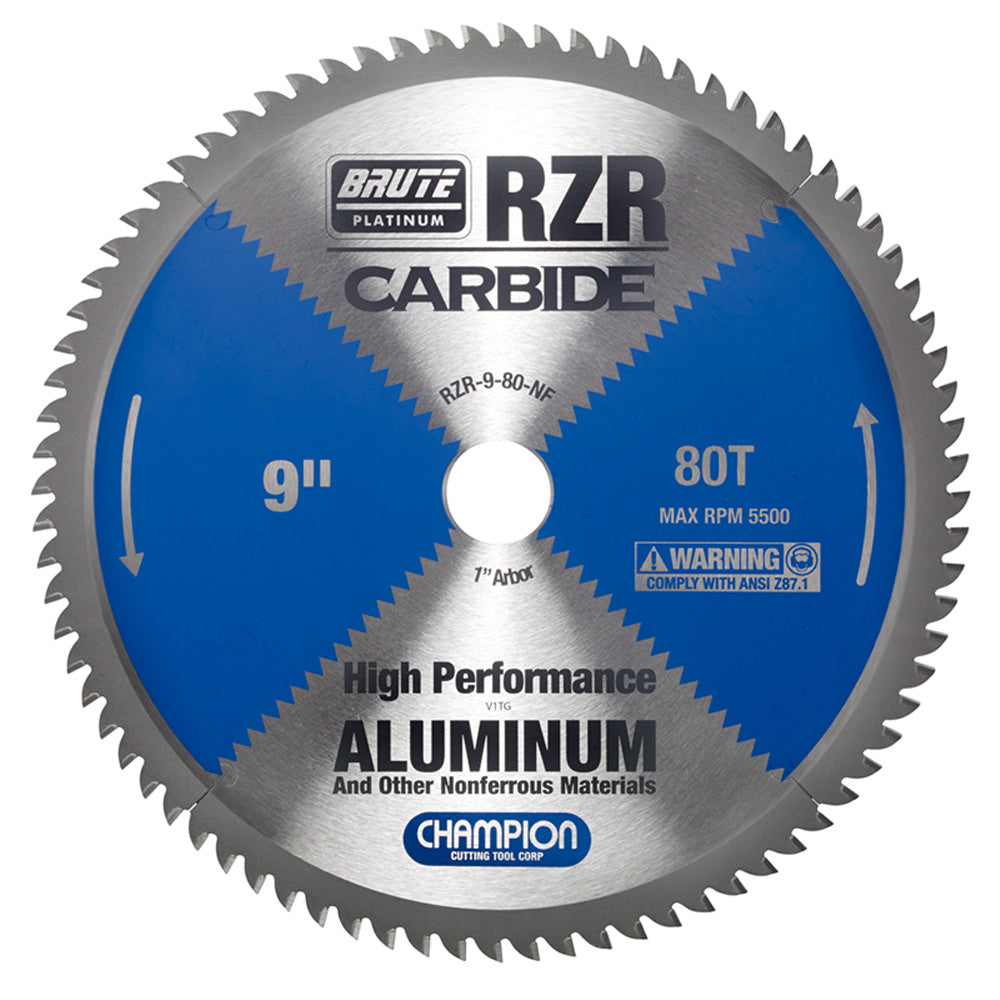 Champion RZR-9-80-NF 9 in 80-Tooth Carbide Circular Saw Blade - Aluminum