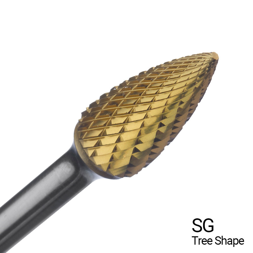 8-piece 3/8″ diameter carbide bur set for weld cleanup and deburring