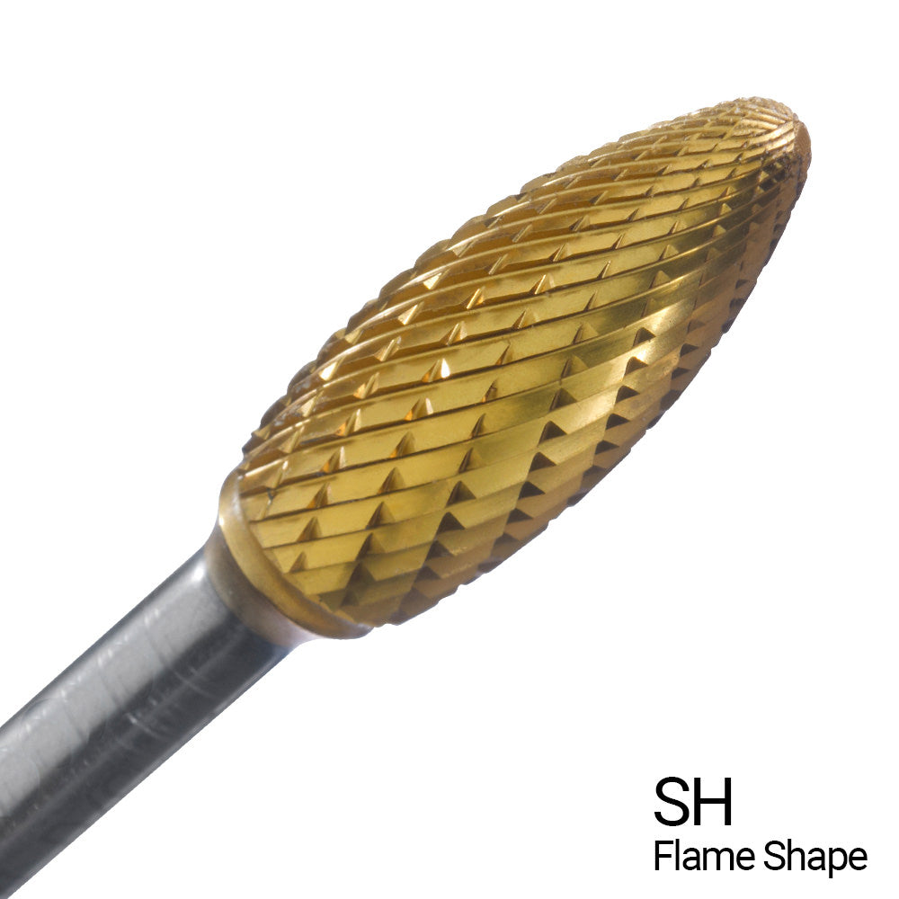 Champion SH7 3/4" x 1-5/8" Flame TiN-Coated Double-Cut Carbide Bur — profile image