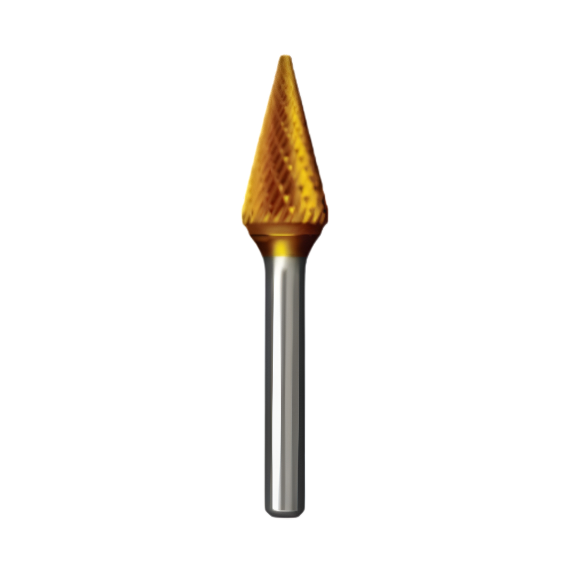 Straight cone carbide bur preparing metal edges