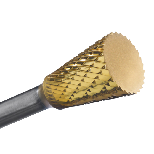 Champion SN series inverted cone carbide burs for undercutting metal